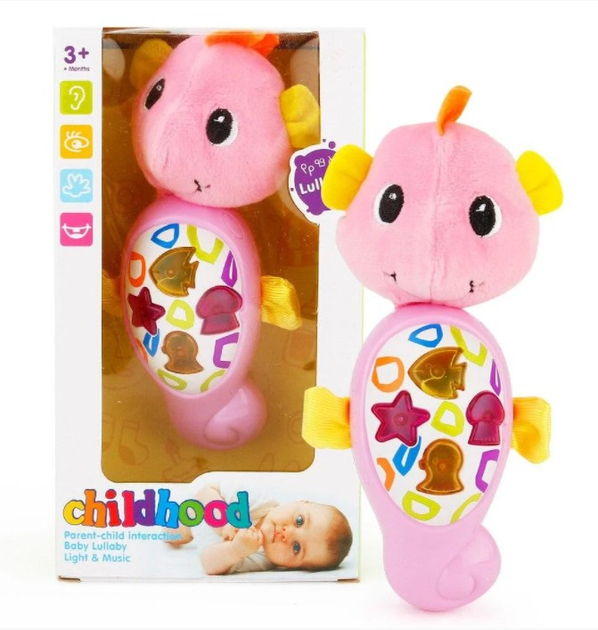 Мягкая игрушка погремушка с музыкой Chidhood JLD-17A Морской конек ...