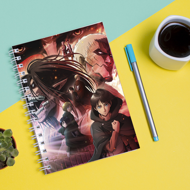 Скетчбук (Sketchbook) блокнот для рисования с принтом "Attack on Titan ...