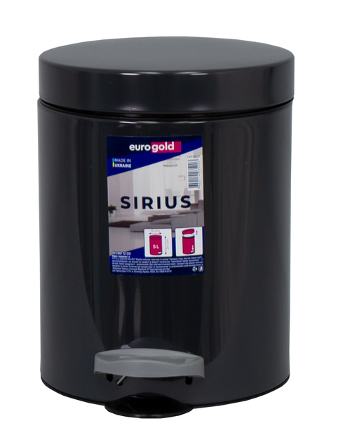 Відро для сміття Eurogold SIRIUS металеве з педаллю 5 л Антрацит (7640114035203) - Фото 2 Відро для сміття Eurogold SIRIUS металеве з педаллю 5 л Антрацит (7640114035203) - изображение 2