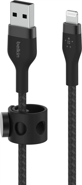 Кабель Belkin BRAIDED SILICONE USB-A — Lightning 1 м Black (CAA010bt1MBK) - Фото 1 Кабель Belkin BRAIDED SILICONE USB-A — Lightning 1 м Black (CAA010bt1MBK) - зображення 1