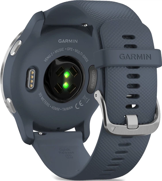 Смарт-годинник Garmin Venu 2 Silver Bezel with Granite Blue Case and Silicone Band (010-02430-10) - зображення 3