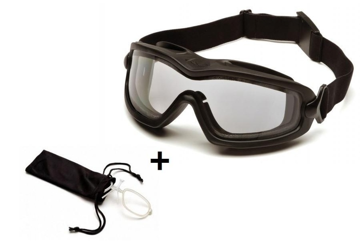 Тактические очки-маска со вставкой под диоптри Pyramex V2G-PLUS прозрачные (2В2Г-10П+RX) - изображение 1