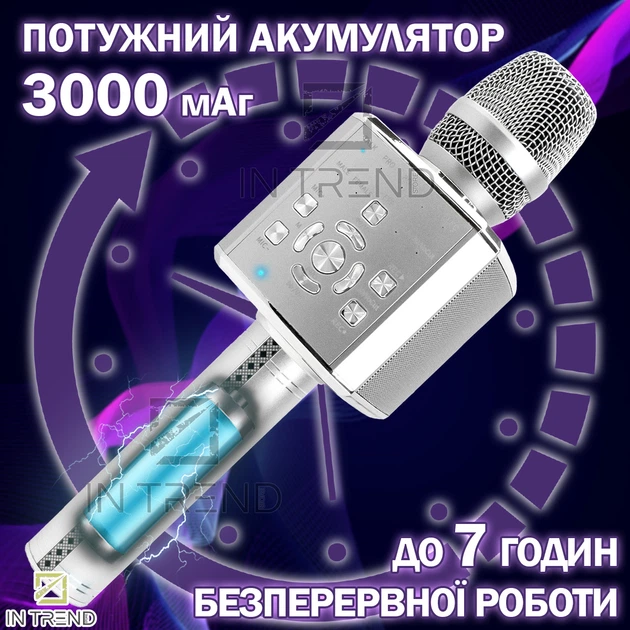 Мікрофон караоке Magic Karaoke YS-97 Срібний безпровідний 5в1 Функція Bluetooth Колонки Rec Фонограма Зміна голосу Дует Бас та Шумопоглинання 7 год роботи Пасивна мембрана Динаміки 2х7 Вт з Курсом по вокалу Новий з дефектом б/в - Фото 9 Мікрофон караоке Magic Karaoke YS-97 Срібний безпровідний 5в1 Функція Bluetooth Колонки Rec Фонограма Зміна голосу Дует Бас та Шумопоглинання 7 год роботи Пасивна мембрана Динаміки 2х7 Вт з Курсом по вокалу Новий з дефектом б/в - зображення 9