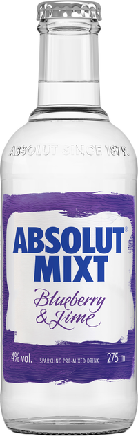 Напиток слабоалкогольный газированный Absolut Mixt Blueberry & Lime 0.275 л 4% (7312040322886) - изображение 1