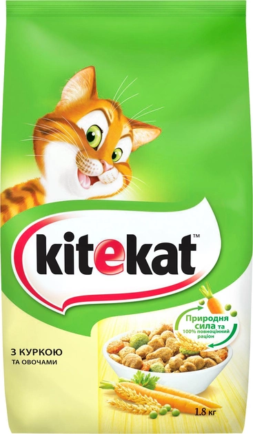 Сухой корм для котов Kitekat Курочка с овощами 1.8 кг (5900951137884) 