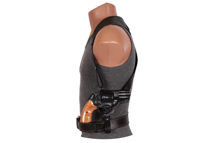 Кобура Револьвер 3 оперативная поясная формованная кожа чёрная MS - изображение 1