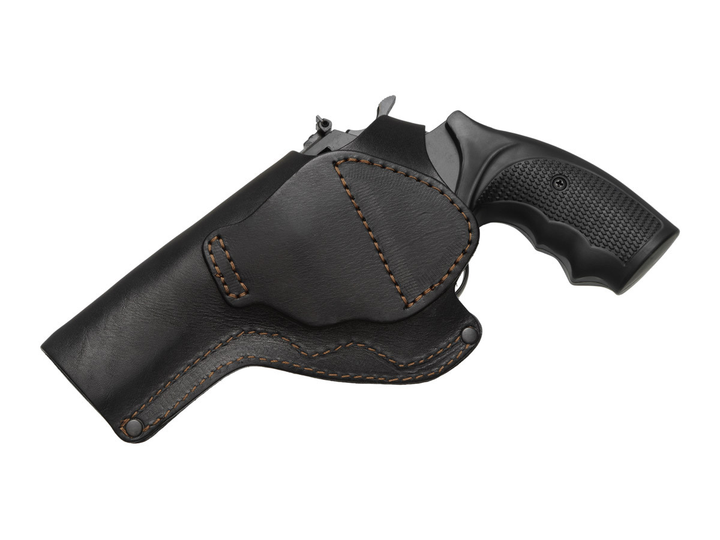 Кобура поясная Револьвер 4 не формованная кожа чёрная MS - изображение 2