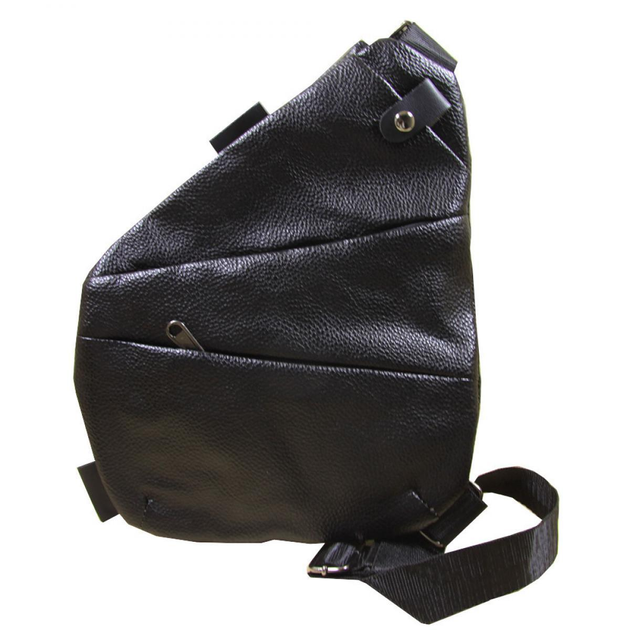 Сумка-кобура через плечо вместительная и тонкая CrossBody 4634 стильная и практичная мужская сумка, черная - изображение 1
