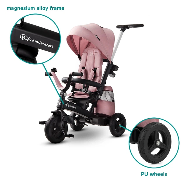 Rowerek trójkołowy Kinderkraft Easytwist Mauvelous Pink (KKRETWIPNK0000) - obraz 8