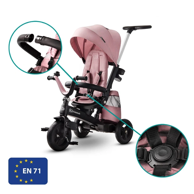 Rowerek trójkołowy Kinderkraft Easytwist Mauvelous Pink (KKRETWIPNK0000) - obraz 9