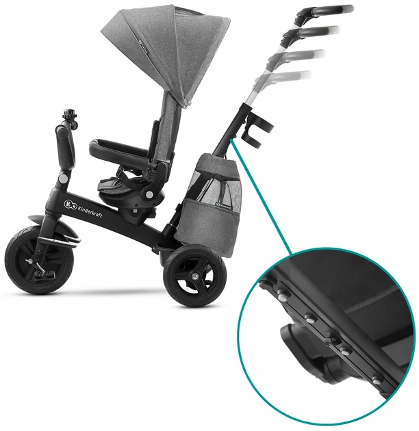 Rower trójkołowy Kinderkraft Easytwist Platinum Grey (KKRETWIGRY0000) (176375) - Zdjęcie 8 Rower trójkołowy Kinderkraft Easytwist Platinum Grey (KKRETWIGRY0000) (176375) - obraz 8