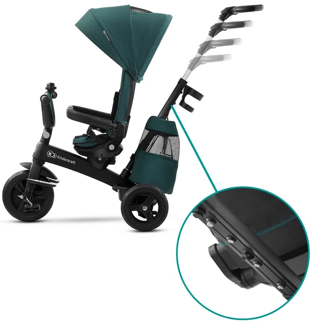 Велосипед триколісний Kinderkraft Easytwist Midnight Green (KKRETWIGRE0000) - зображення 5