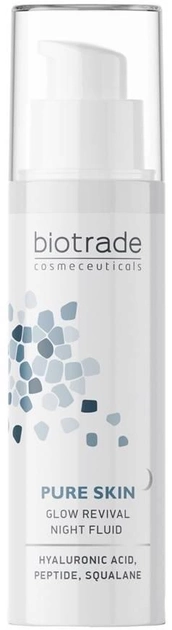 Нічний флюїд для здорового сяйва шкіри й омолодження Biotrade з гіалуроновою кислотою та пептидами 50 мл (3800221842079)
