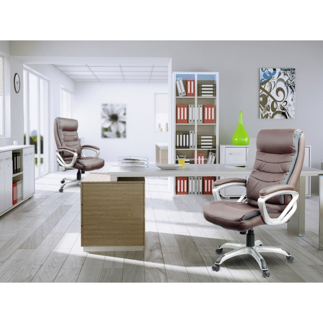 Кресло офисное Just Sit MADERA коричневое, механизм TILT, регулировка высоты - изображение 5