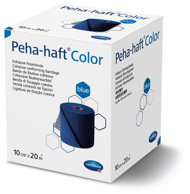 Бинт когезивний фіксуючий Peha-haft® Color blue / Пеха-хафт колор синій 10см x 20м 1шт - изображение 1