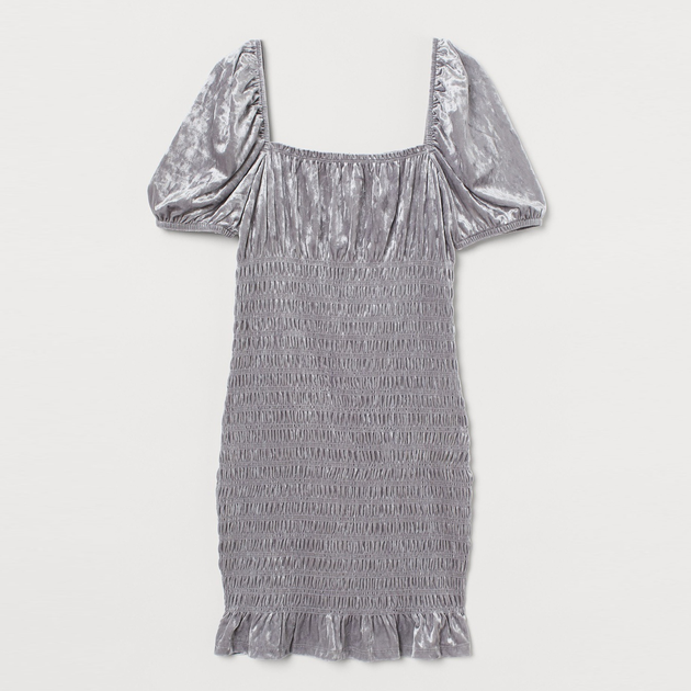 Акція на Сукня-футболка міні літня жіноча H&M 0934246 XS Срібна від Rozetka
