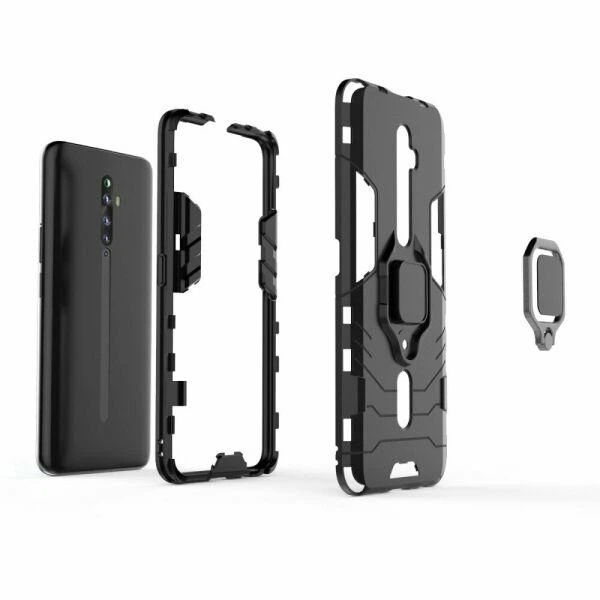 Чехол Ring case для Oppo Reno 2Z бронированный бампер с кольцом черный - изображение 6