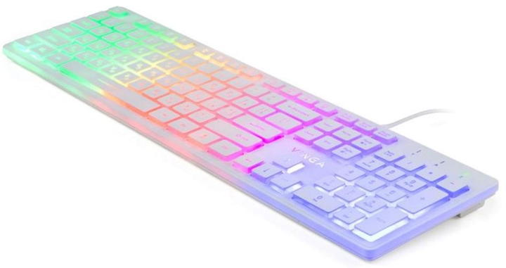 Клавіатура дротова Vinga KB410 USB White - зображення 2
