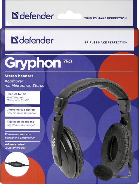 Гарнітура Defender Gryphon HN-750 Black (63750) (5780412) - изображение 2