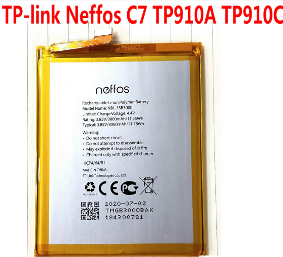 Аккумулятор TP-Link Neffos C7 / NBL-35B3000, 3000 mAh АААА Original PRC - Фото 2 Аккумулятор TP-Link Neffos C7 / NBL-35B3000, 3000 mAh АААА Original PRC - изображение 2