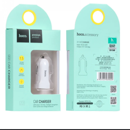 Автомобільне ЗУ Hoco Z2 Charger 1.5 A 1USB - Фото 2 Автомобільне ЗУ Hoco Z2 Charger 1.5 A 1USB - зображення 2