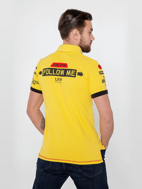 чоловіче поло - FOLLOW ME - жовтий, M - зображення 2