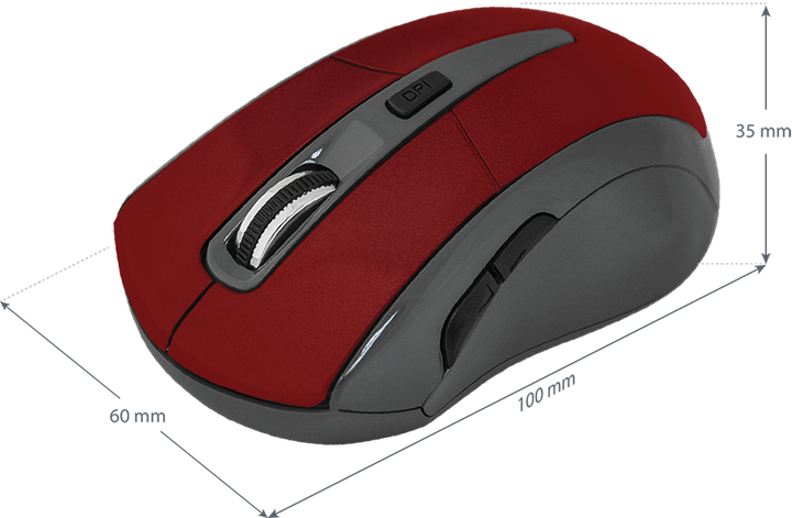Миша Defender Accura MM-965 Wireless Red (52966) (6294157) - изображение 2
