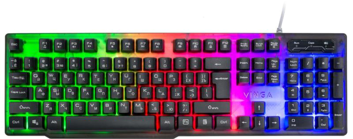 Клавиатура проводная Vinga KB414 USB Black (KB414 Black) - изображение 1