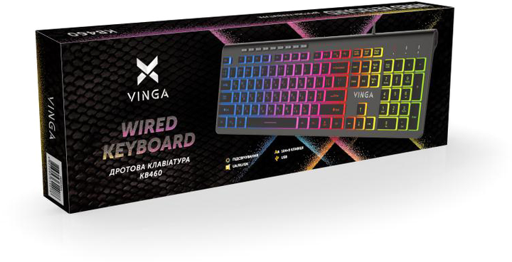 Клавиатура проводная Vinga KB460 USB Black (KB-460 Black) - изображение 9