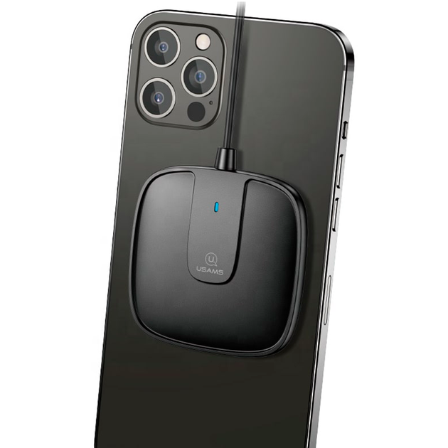 Беспроводное зарядное устройство Usams US-CD153 Type-C 15W, 2A зарядка QI магнитная Black (US-CD153B) - Фото 1 Беспроводное зарядное устройство Usams US-CD153 Type-C 15W, 2A зарядка QI магнитная Black (US-CD153B) - изображение 1