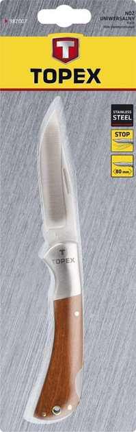 Нож TOPEX универсальный, лезвие 80 мм, складной (98Z007) - зображення 2