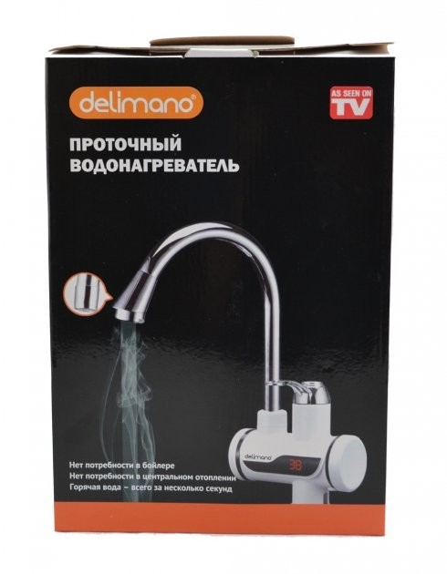 Водонагреватель проточный Delimano c LCD дисплеем 3кВт Кран электрический Делимано нижнее подключение - изображение 10