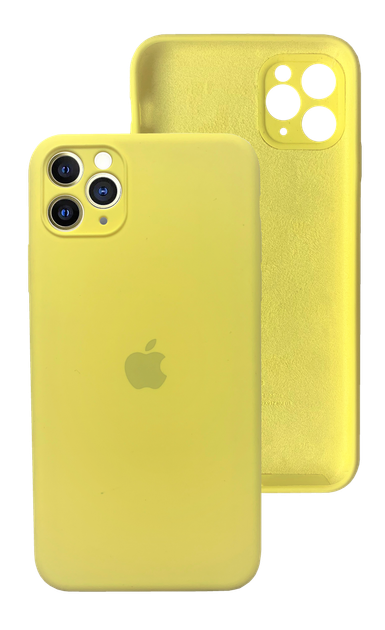 Чехол Silicone case Full Camera Protective для IPhone 11 Pro max Flash лимонный - Фото 1 Чехол Silicone case Full Camera Protective для IPhone 11 Pro max Flash лимонный - изображение 1