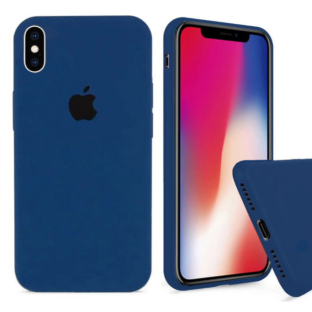 Чехол Silicone FULL case для IPhone X/Xs Navy Blue синий – фото, отзывы ...