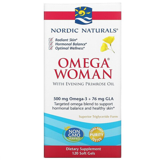 Женская омега с маслом примулы вечерней, Nordic Naturals Omega Woman 120 капсул - изображение 1