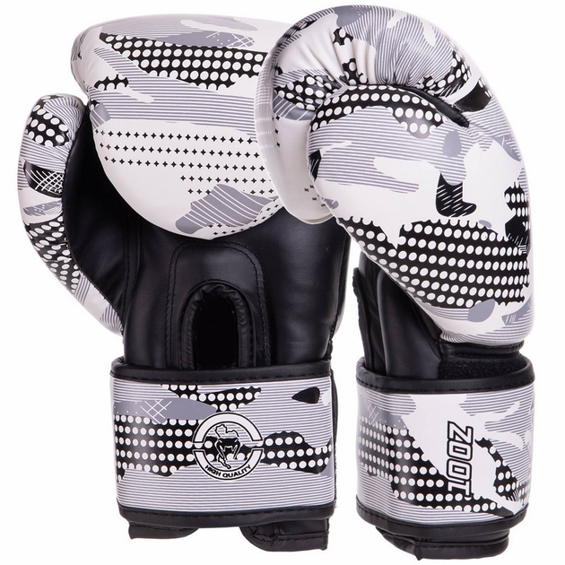 Перчатки для бокса и единоборств Venum 3397 White-Grey-Black 8 унций ...