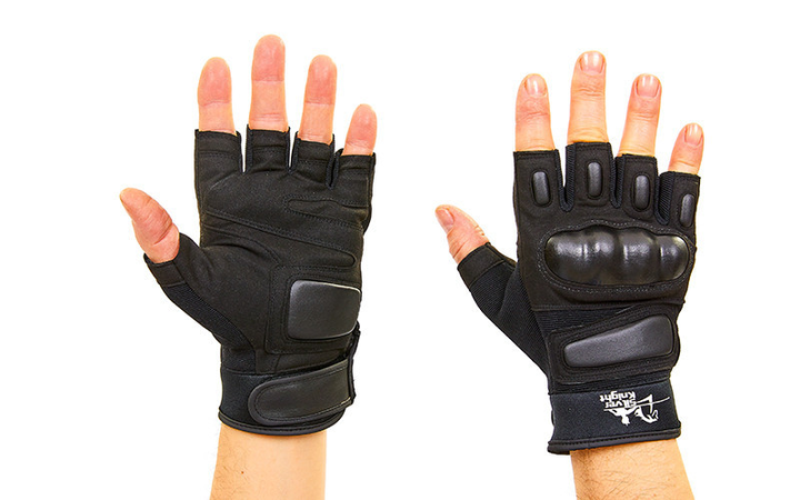 Перчатки тактические с открытыми пальцами SILVER KNIGHT 7053 XL Черные - изображение 1