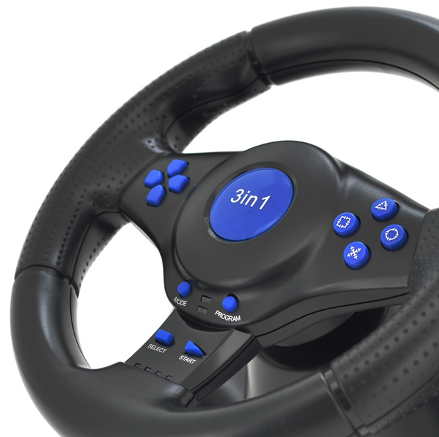 Руль гоночный игровой вибрационный с педалями Voltronic 1FS для ПК ...