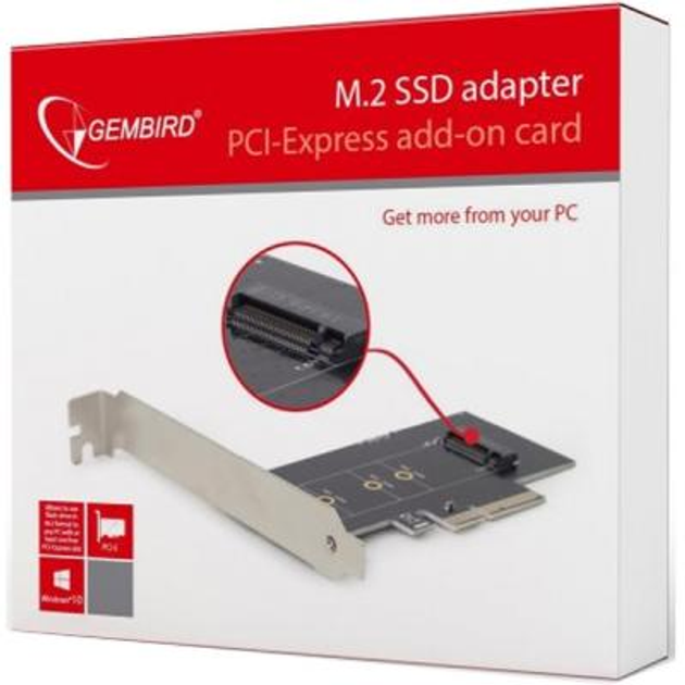 Контроллер PCIe to M.2 22 mm low profile Gembird (PEX-M2-01) - изображение 4