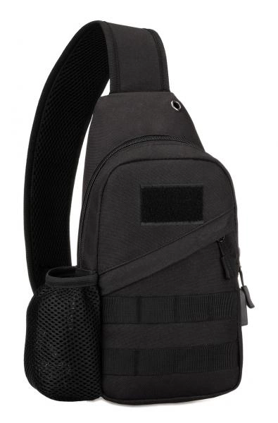 Армейская сумка рюкзак с USB портом Защитник 129-B черный - изображение 1