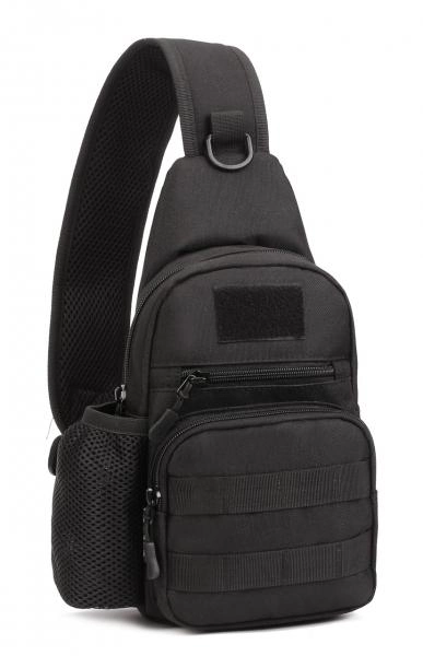 Армейский однолямочный рюкзак Защитник 127-B черный - изображение 1