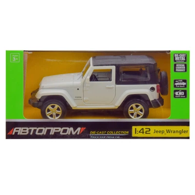 Автомодель Автопром Jeep Wrangler белая 1:42 (4307/4307-3) (10-558250) - изображение 2
