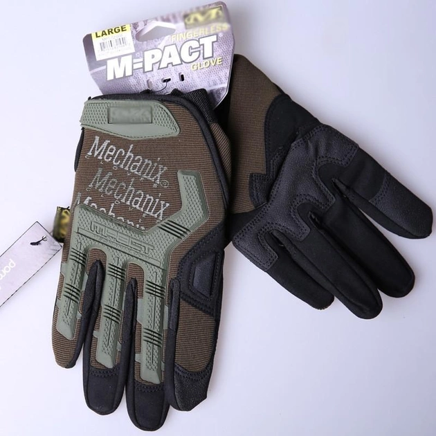 Рукавички тактичні військові-армійські сенсорні M-PACT із захистом кісточок кулака дихаючі, бойові M Оливковый MPTZ72008-1 - зображення 2
