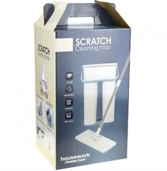 Швабра и Ведро Большое Scratch Cleaning Mop со складной ручкой и системой отжима - Фото 2 Швабра и Ведро Большое Scratch Cleaning Mop со складной ручкой и системой отжима - изображение 2