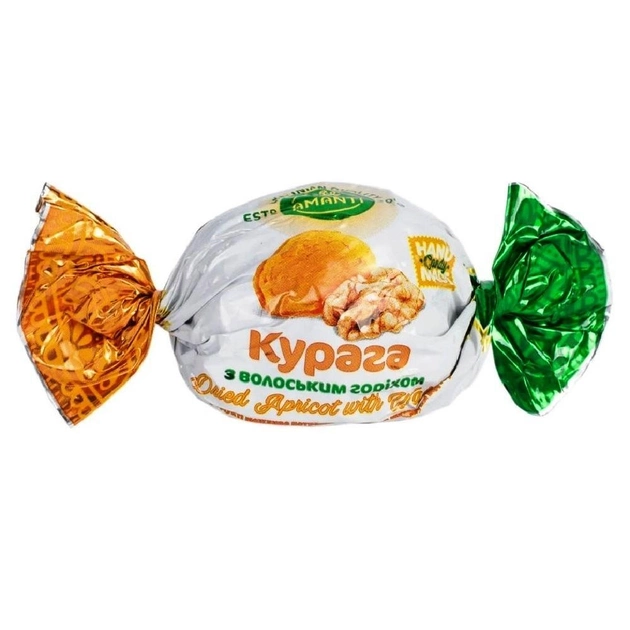 Конфеты Курага с грецким орехом Amanti упаковка 1 кг 