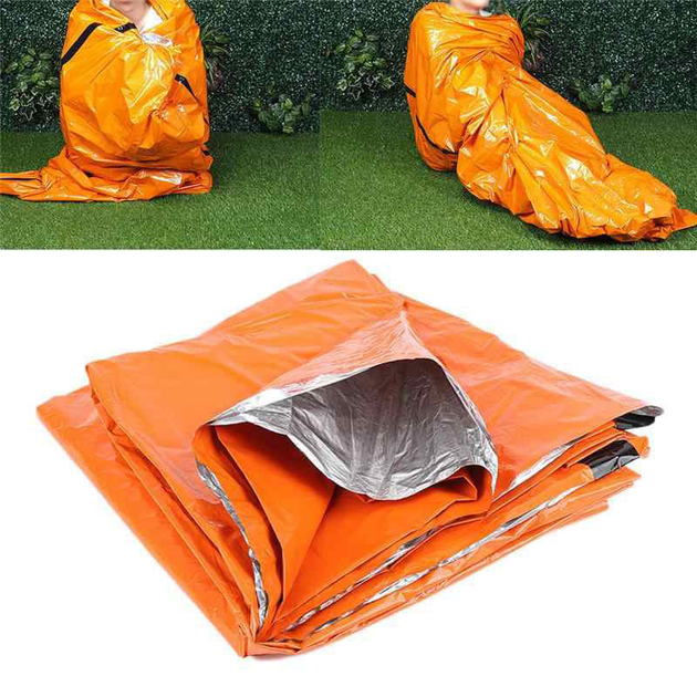 Спасательный спальный термомешок 213х90 см Оранжевый (n-779) - изображение 1
