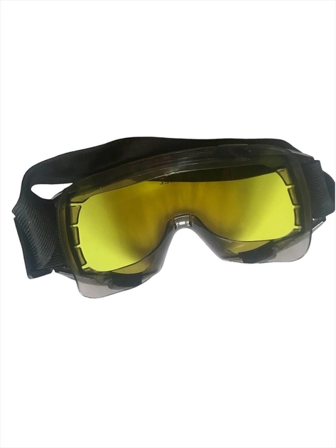 Очки тактические защитные на резинке с желтыми линзами из полипропилена, цвет черный - изображение 2