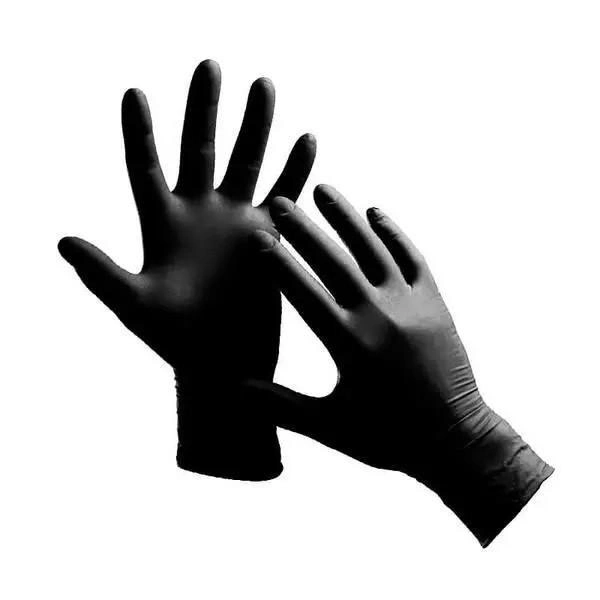 Рукавиці нітрилові Medicare колір чорний в уп 100 шт розмір S - изображение 1