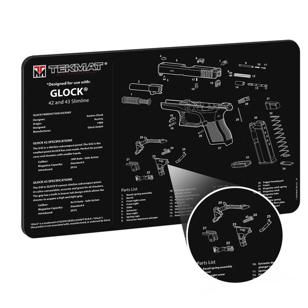 Коврик TekMat Ultra 20 для чистки пистолетов Glock 42-43 2000000060958 - зображення 2