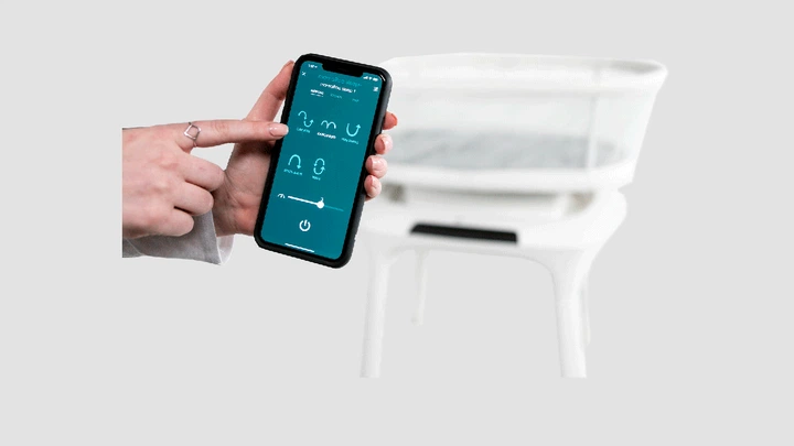 Інноваційна розумна колиска 4Moms MamaRoo Sleep Bassinet, 5 режимів заколисування, білий. Новинка 2020 року! - Фото 7 Інноваційна розумна колиска 4Moms MamaRoo Sleep Bassinet, 5 режимів заколисування, білий. Новинка 2020 року! - зображення 7